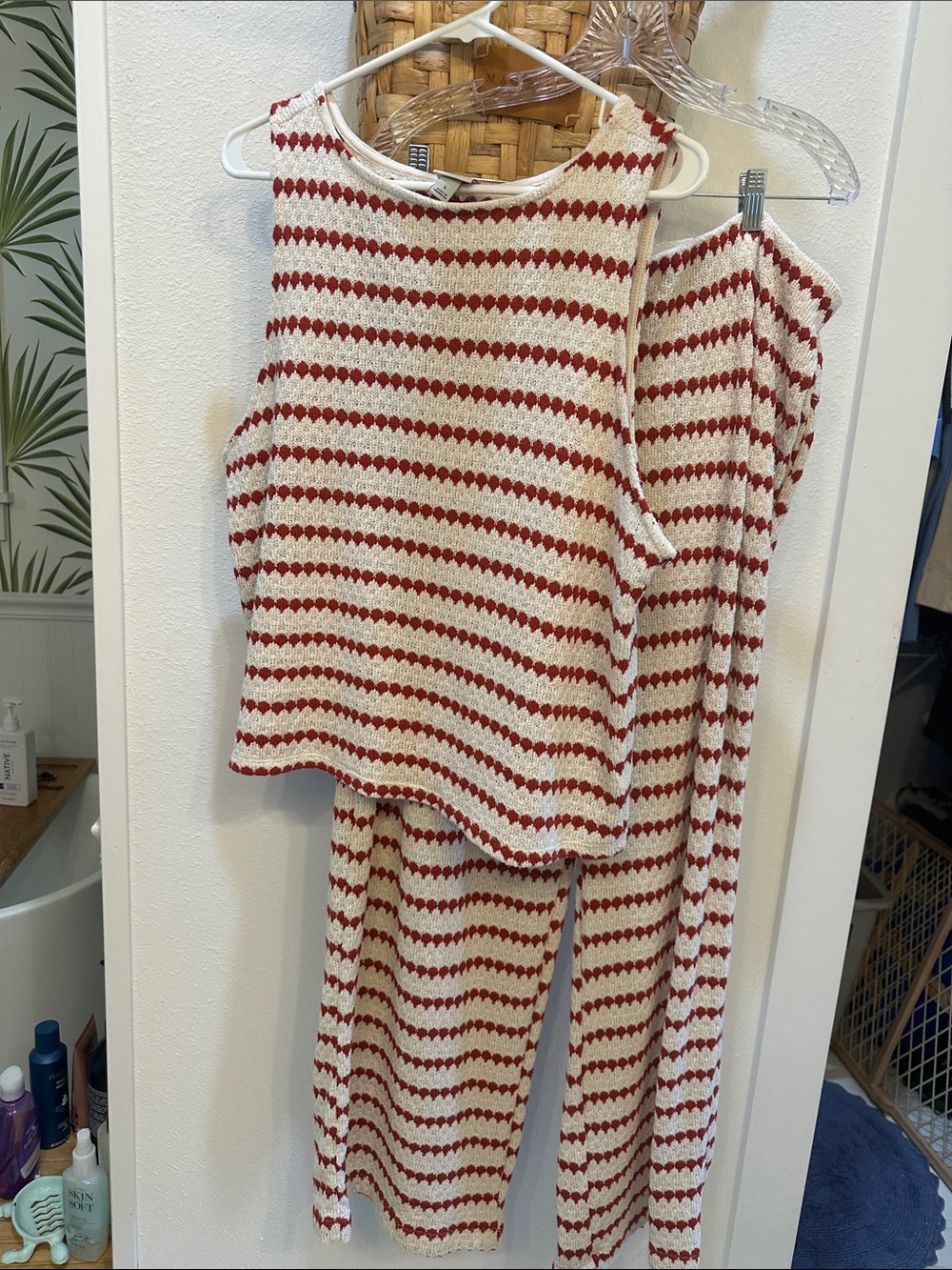 Highly sought after Target A New Day cream and Red Striped Knit outfit